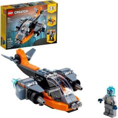 LEGO Creator 3in1 Cyber Drone 31111 3in1 Toy Building Kit Com um Cyber Drone, Cyber Mech e Cyber Scooter, Novo 2021 (113 Peças)