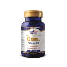 Vitamina C 1000 mg + Zinco e B12 Vitgold 60 Cápsulas 