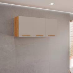 Armário Aéreo de Cozinha 3 Portas Bella Cinamomo/Off White