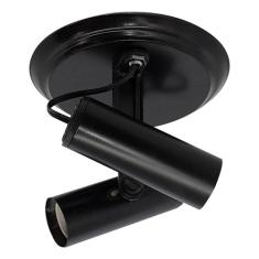 Spot de Sobrepor Tubinho 2 Lâmpadas Preto JM Iluminação
