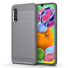 Capa para Samsung Galaxy A90, capa de material de fibra de carbono, suave antiderrapante, macia, anti-impressões digitais, capa totalmente protetora para Samsung Galaxy A90