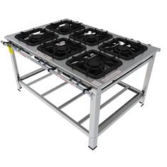 Fogão Industrial Inox Gastromaq 6 Bocas Duplas Centro Fgi406cd