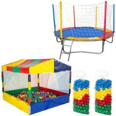 Kit Festa em Casa Cama Elástica 2,30m Piscina de Bolinhas 1,50m 1.000 