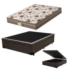 Cama Box C/ Baú Casal + Colchão Mola Ensacada Probel Style Pillow