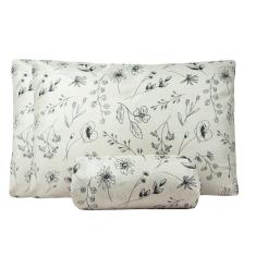 Jogo De Lençol Casal Padrão Bouti Basic Estampado 180 Fios 3 Peças - Minimal Floral