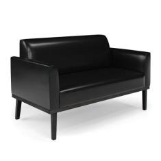 Sofá Namoradeira Base De Madeira Fixa Preto Marisa Corano D03 - D'ross