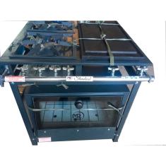 Fogão Industrial 2 Bocas Duplas 30x30 P5 Chapa Forno 85L