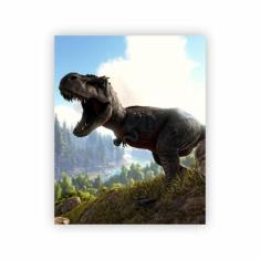Quadro Dinossauro T Rex Decorativo Paisagem Canvas 40X50Cm - Plimshop