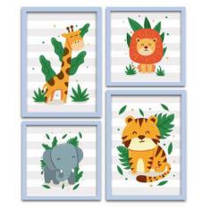 Conjunto Quadros Decorativos 4 peças Mini Safari - SHD  Soleil Home De
