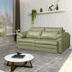 Sofá Decorativo Piece Bipartido Retrátil Sala de Estar 175cm Couro Fendi G58 - Gran Belo