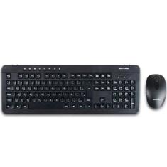 Kit Teclado E Mouse Sem Fio Recarregavel 2.4Ghz Usb Preto Tc250