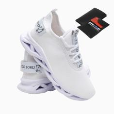 Tênis Masculino Esporte Cadarço Academia Corrida Treino e Dia a Dia + Carteira-Masculino