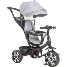 Triciclo Infantil Kiddo Giratório - 2 em 1 - Pedal e Passeio com Aro - Melange Grafite