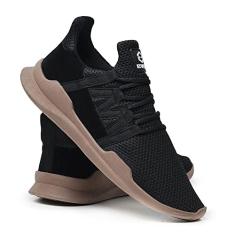 Tênis Ever Way Novo Caminhada - Preto+bege - 39