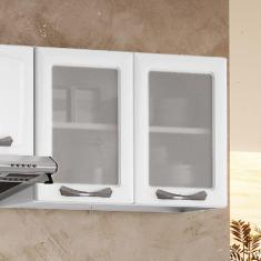 Armário 80cm 2 Portas com Vidro New Premium Itatiaia Branco