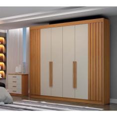Guarda-roupa 06 Portas São Carlos Cinamomo/off