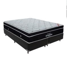 Cama + Box Colchão King Com Molas Ensacadas Ortobom Europillow Elegant Cor:preto