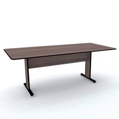 Mesa De Reunião Retangular Pandin Maxxi - Walnut/Preto