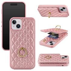 OQQE Capa carteira para iPhone 13 6.1 [bloqueio RFID] Capa flip de couro PU de luxo com 3 compartimentos para cartão de crédito com rotação de 360° com suporte de anel de rotação de 360°, botões