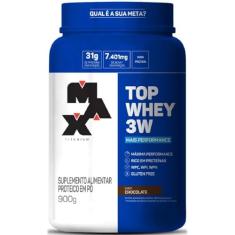 Whey Protein Max Titanium Top Whey 3W Mais Performance Sabor Chocolate 900g