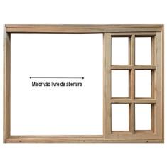 Janela de Madeira Vitro de Correr Quadriculado Reto Purgato Padrão Ced