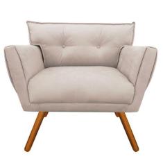 Poltrona Decorativa Anitta Suede Bege - D'Rossi