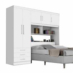 Guarda Roupa Cancun Casal 5 portas com Cabeceira Baú Branco