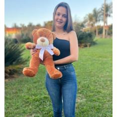 Urso De Pelucia Macio Bicho 50cm Criança Presente Com Laço Várias Core