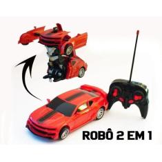 Brinquedo Carrinho Camaro De Controle Remoto Transformers Robo.(Vermel