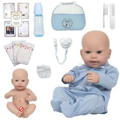 Boneco Reborn Homem Recém Nascido 15 Itens Pode Dar Banho - Cegonha Re