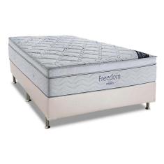 Cama Box Casal: Colchão Molas Superpocket Ensacadas Ortobom Freedom + Base Branco(138X188)