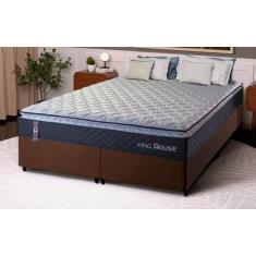 Conjunto Cama Box Queen Dakota Preto 158x198x57 Espuma D33 - King Hous