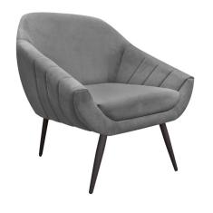 Poltrona Giovana Suede Pés Palito Ferro Drossi Grafite