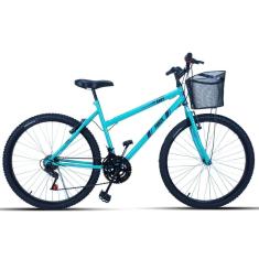 Bicicleta Feminina Aro 26 Passeio 18 Marchas Com Cestinha-Feminino