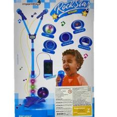 Microfone Duplo Pedestal Com Luz Infantil