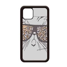 Capa com estampa de leopardo, cabeça de gato para iPhone 12 Pro Max para Apple Mini Mobile Case