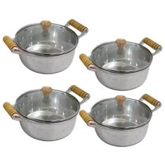 Panelas Alumínio Batido Fundido Tampa Vidro -26,28,30,32cm