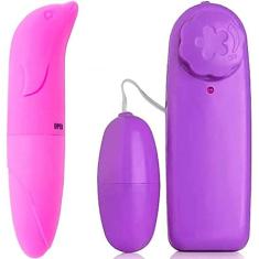 Kit Vibrador Estimulador Ponto G Golfinho Aveludado + Massageador Bullet Egg Multivelocidades - Sexy Shop Delirioss
