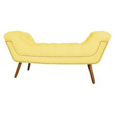 Recamier Calçadeira Estofado Sienna Casal 140 Cm Corano Amarelo - LM DECOR