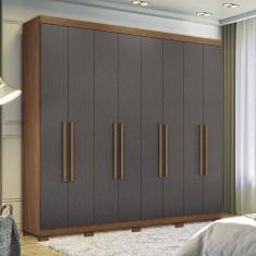 Guarda Roupa Casal 238cm 8 Portas 4 Gavetas com Pés Master New Santos Andirá