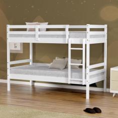 Beliche Solteiro Eco Madeira Maciça Branco Mobilistore