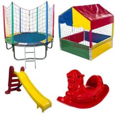 Cama Elástica Pula Pula Trampolim 1,83m Piscina de Bolinhas Quadrada 1