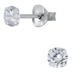 Par Brincos Adulto/Infantil Com Pedra 5Mm Prata 925 Mas83