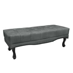 Recamier Decorativo 195cm Loewe Veludo Pés De Madeira Cinza