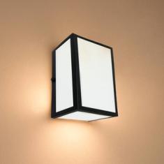 Arandela 5 Vidros Parede Muro Externa E Interna Cor:Preto