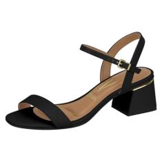 Sandália Casual, Vizzano, Feminino, Preto, 36