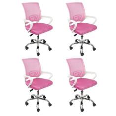 Kit 4 Cadeiras Escritório Diretor Tela Mesh Tok 3310 - Espresso Móveis