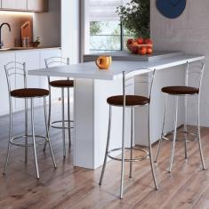 Kit 4 Banquetas Altas Cromadas Bc26/a - A109 - TRE PARONI