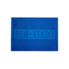 Tapete Bem-Vindo Azul 40X60cm - Casambiente