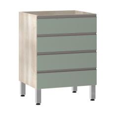 Balcão de Cozinha sem Tampo 60cm 4 Gavetas Luci Luciane Móveis